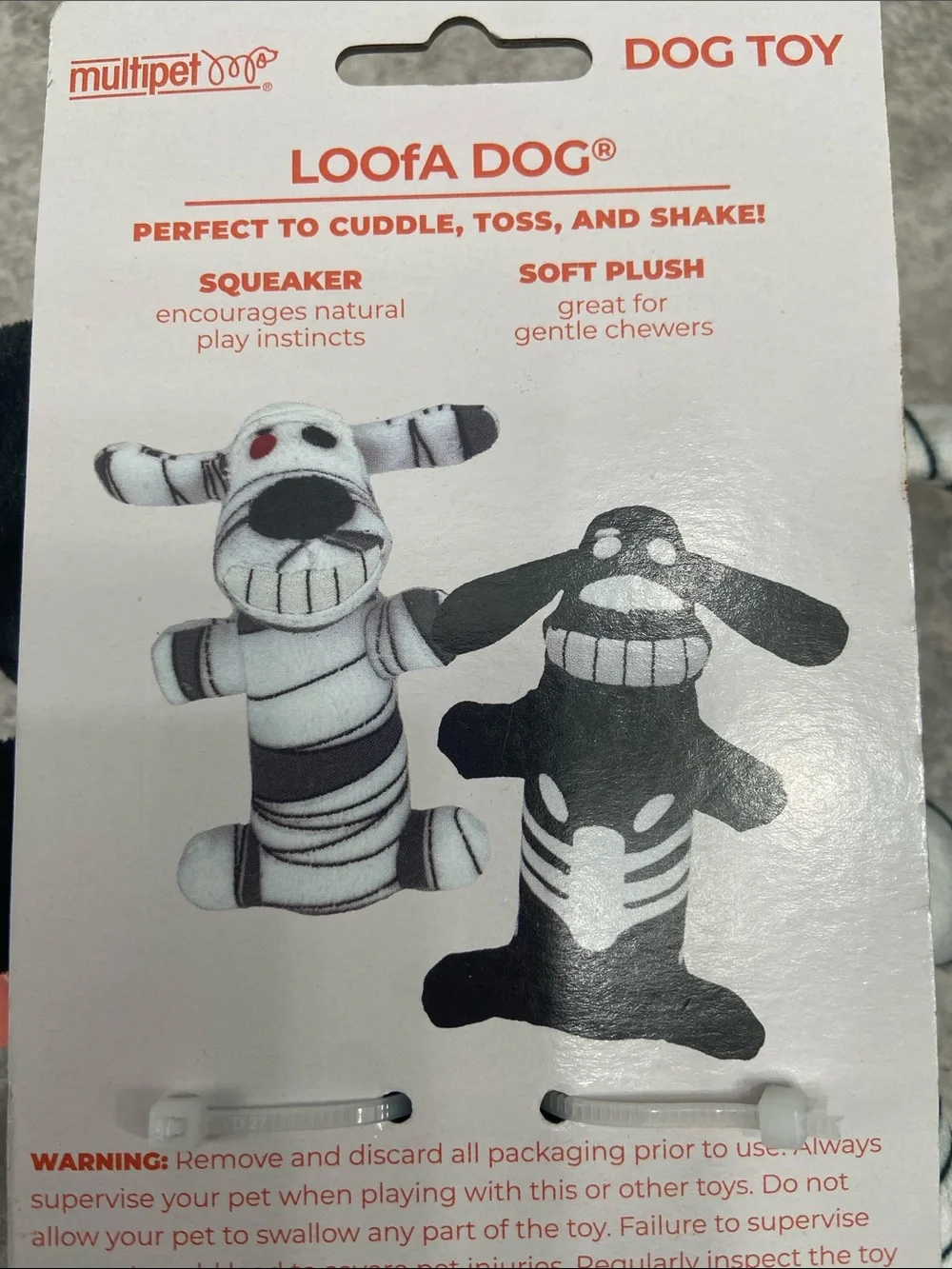 Multipet Loofa Skeleton and Mummy Dog Interactive Plush Toy 2-Pack NWT